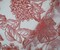 White-Red Nylon Floral Printed Tulle Mesh Knit Fabric By the Yard